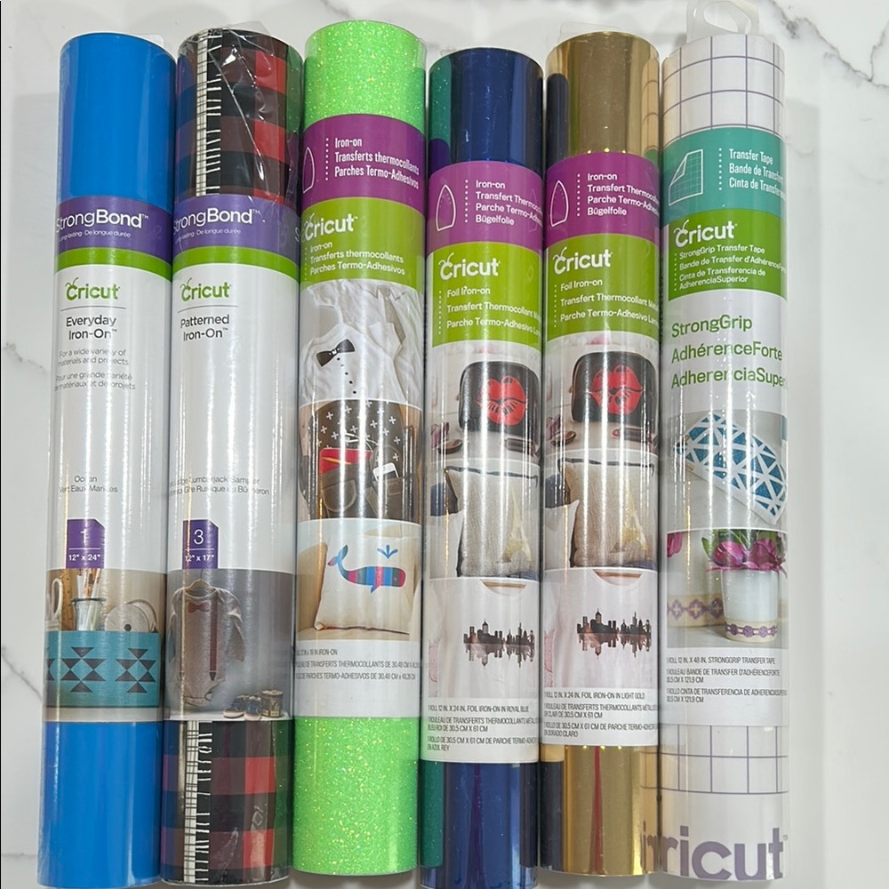 Cricut Vinyl Collection in Blue, Green, Gold, and Black